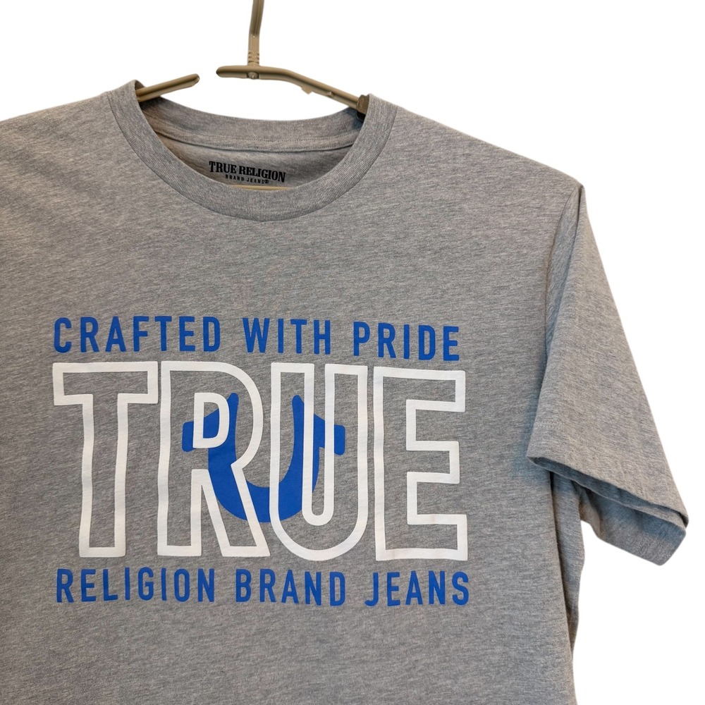 True Religion Men's Grey‎ Crafted With Pride Graphic Tee T Shirt XL